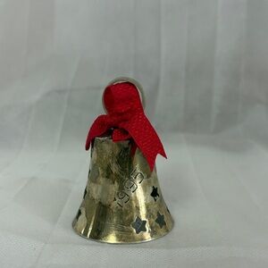 International silver company Silver plated Bell from 1992 with Red Ribbn